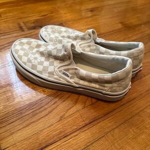 Vans Women’s Floral Checkered Slip-On Sneakers - Cream